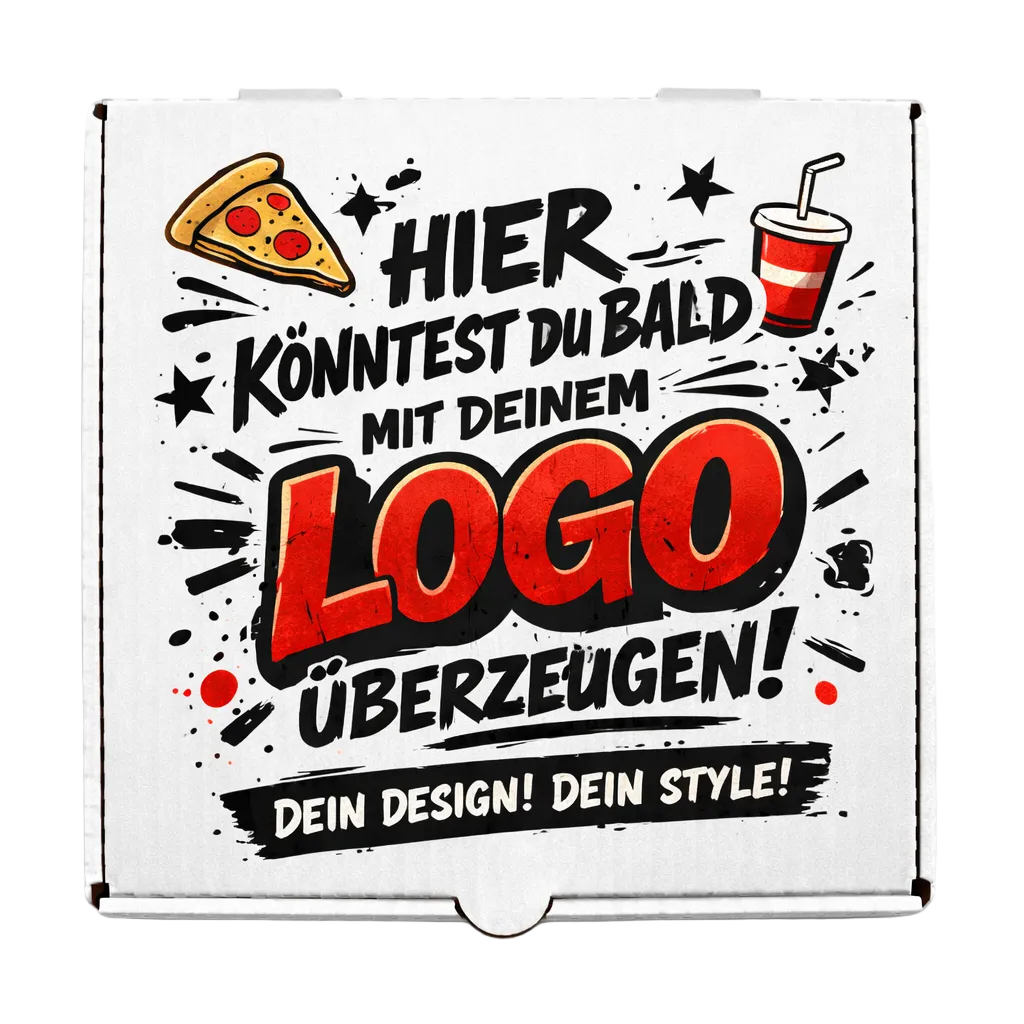 Individueller Pizzakarton mit bis zu vier Farben auf hochwertigem Karton in weiß oder braun im online Großhandel kaufen