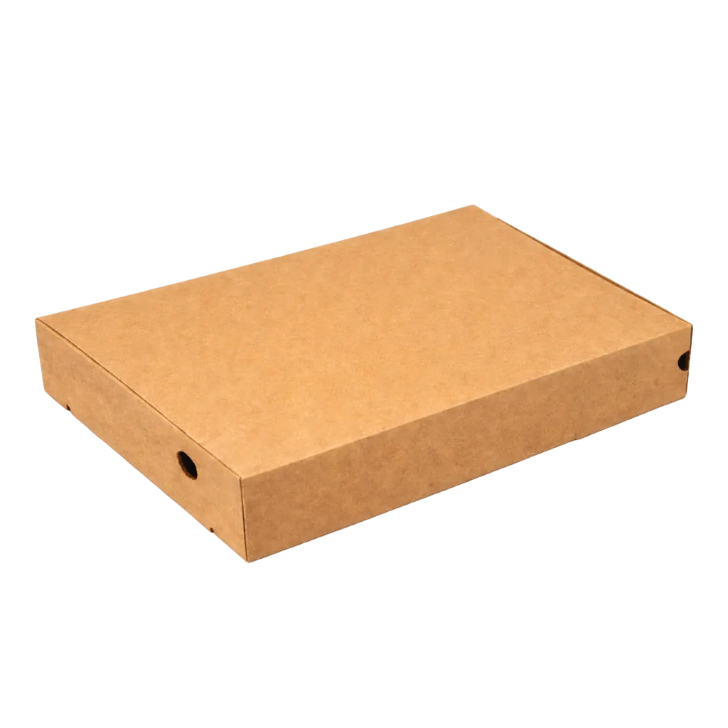 Calzonebox 30x16x10 cm braun aus Kraftkarton unbedruckt, stabile Take-away Verpackung für Calzone und gefüllte Pizzaspezialitäten, mit Belüftungslöchern, palettenweise für Gastronomie und Lieferservice