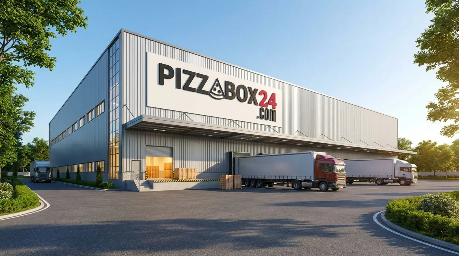 Das Lager von Pizzabox24 in welchem Palettenweise Waren für Pizzerien und Gastronomien gerichtet und deutschlandweit Frei Haus an Kunden verschickt werden.