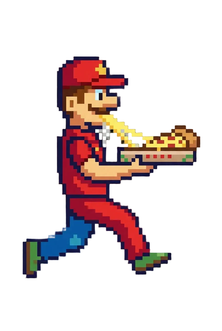 Hier handelt es sich um die Figur unserer Spieles, dem Pizza Dude
