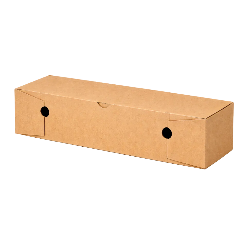 Rollobox 28x8x7 cm braun Kraft unbedruckt – Pizzabrötchen Karton günstig im Online Großhandel für Pizzerien