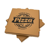 Pizzakarton Fresh&Tasty braun in allen Größen aus stabilem Kraft Karton, palettenweise für Pizzerien und Lieferservice. FSC zertifiziert zu Spitzenpreisen im Online-Großhandel Pizzabox24