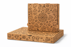 Pizzakarton Homemade braun 30x30x4 oder 32x32x4 cm mit schwarzem Muster-Druck, stabiler Karton, gleiche Qualität wie Pizzabäcker, palettenweise für Pizzerien und Lieferservice. FSC zertifiziert zu Spitzenpreisen im Online-Großhandel Pizzabox24