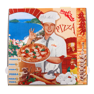 Pizzakarton "Pizzabäcker" Francia | 32x32x4 cm Weiß | 4200 Stück (Palette)